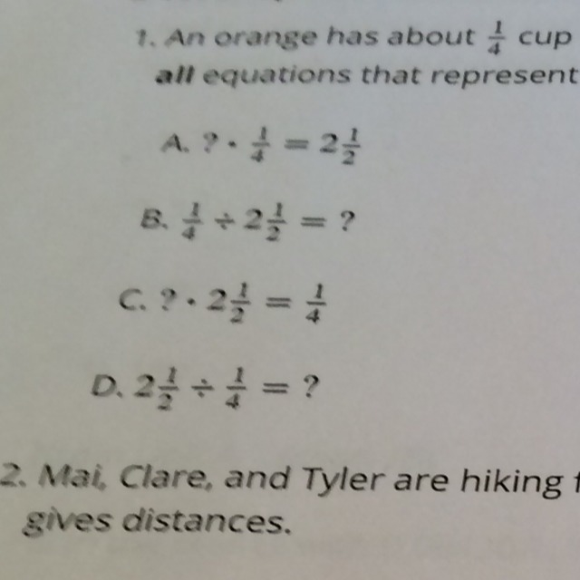 An orange has about 1/4 cup of juice. How many oranges are needed to make 2 1/2 cups-example-1