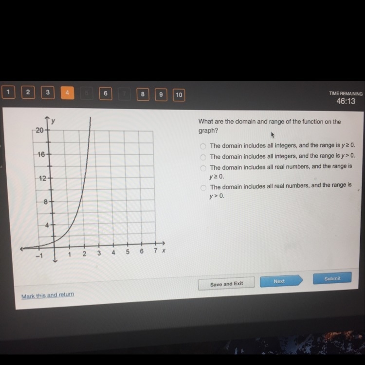 What are the domain and range of the function of the graph-example-1