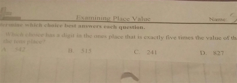 Which choice has a digit in the ones place that is exactly five times the value of-example-1