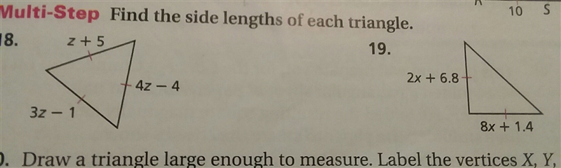 find the side lengths of each triangle. I can't figure out the formula. awnsers with-example-1