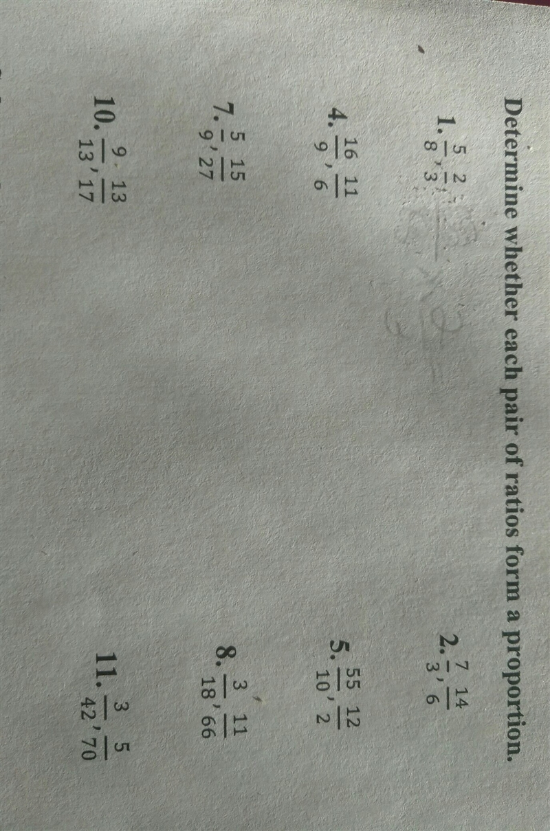 Can someone explain how I'm supposed to determine whether each pair of ratios form-example-1