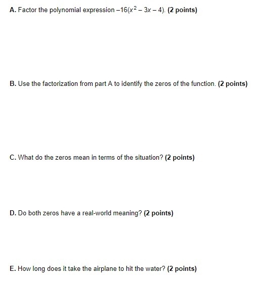 PLEASE ANSWER THIS USING THE PICTURES.. A paper airplane is thrown off a 64-foot bridge-example-2