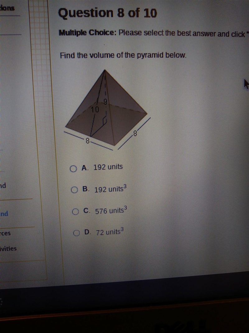 Find the volume of the pyramid below.-example-1