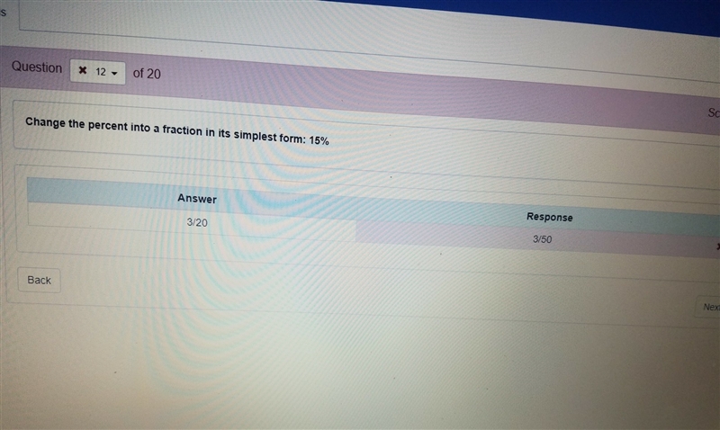 Change the precent into a fraction in its sinplest form:15%-example-1