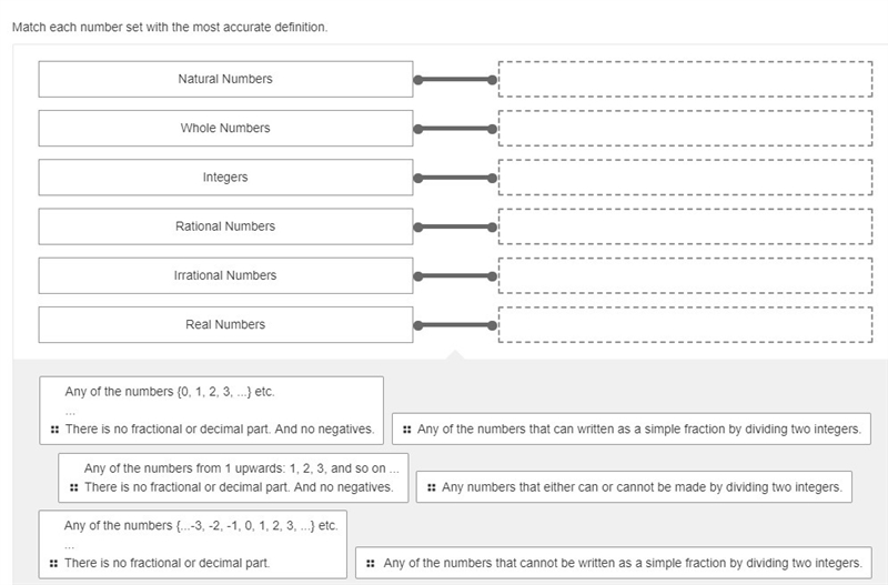 Match each number set with the most accurate definition.-example-1