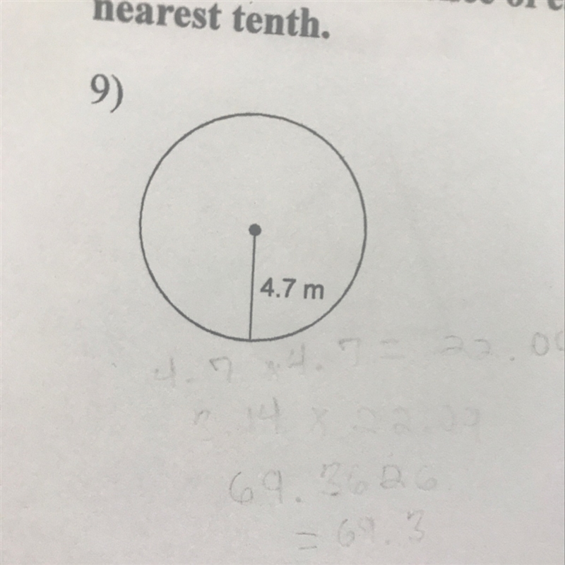 Find the circumference of each circle. Use 3.14 for the value of π . Round answer-example-1