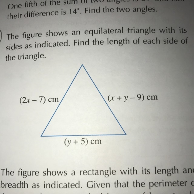 The length of each side of the triangle-example-1