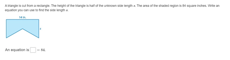 ﻿NEED HELP ASAP!! A triangle is cut from a rectangle. The height of the triangle is-example-1