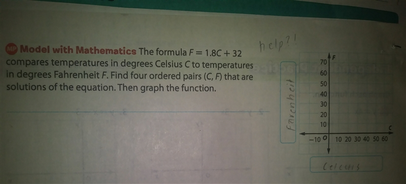 This problem has to do with Fahrenheit and Celsius-example-1