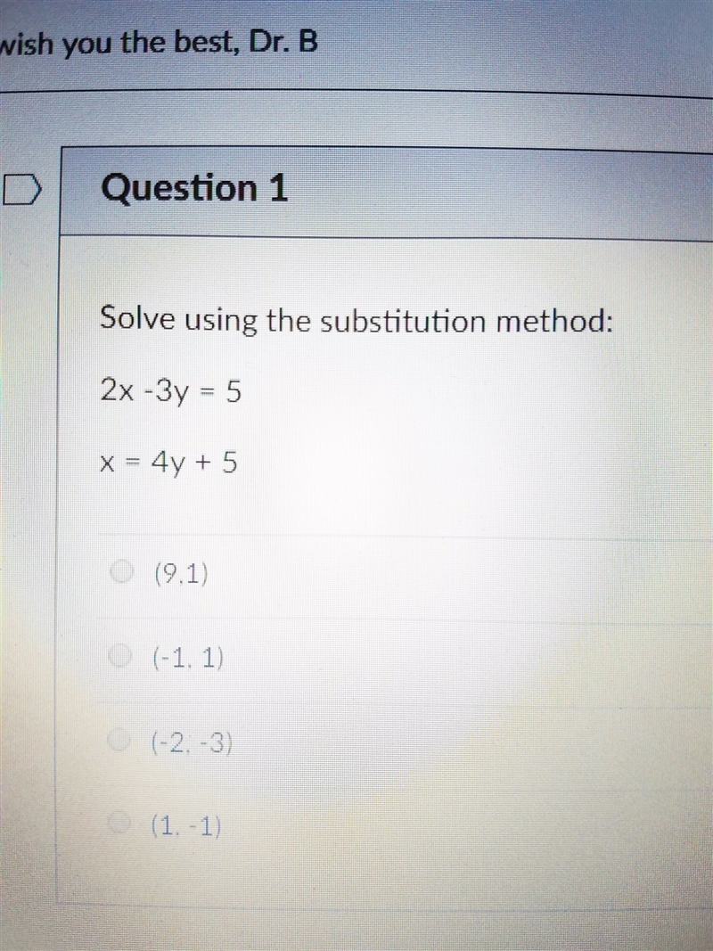 Solve 2x-3y=5 x=4y+5 using the substitution method-example-1