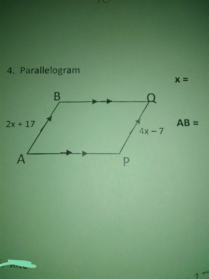 What is AB and what's x equal?? pls help-example-1