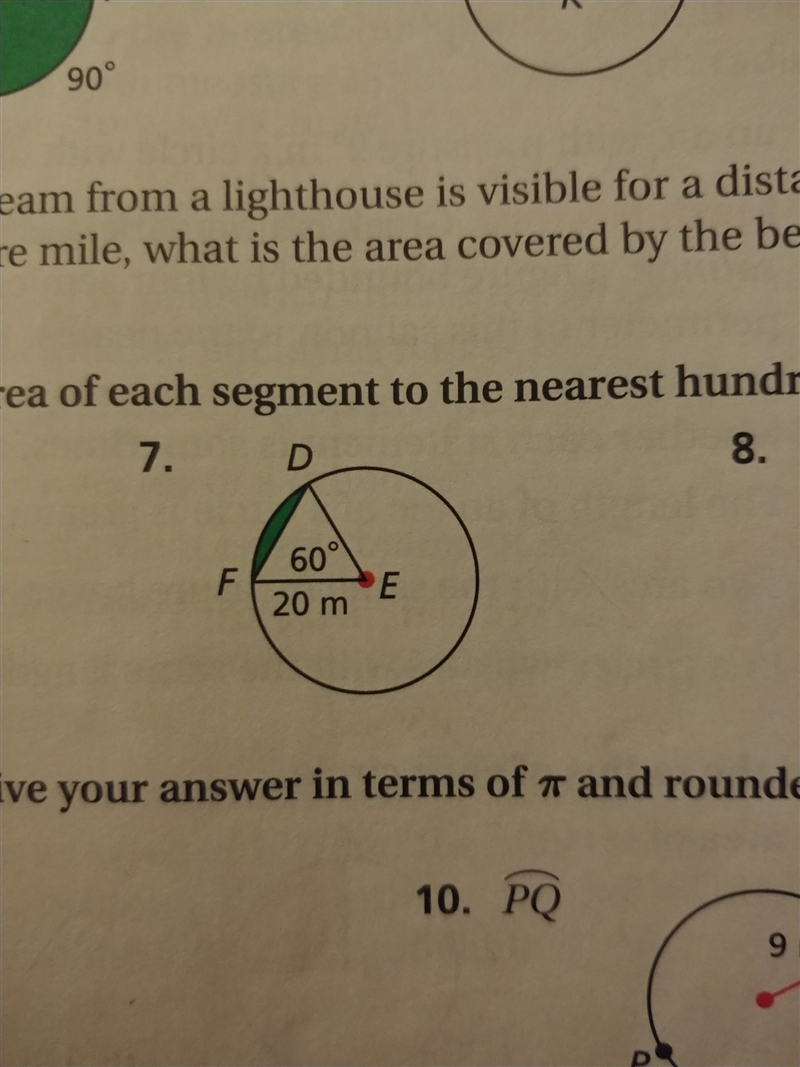 How do you solve for the segment area in a circle?-example-1