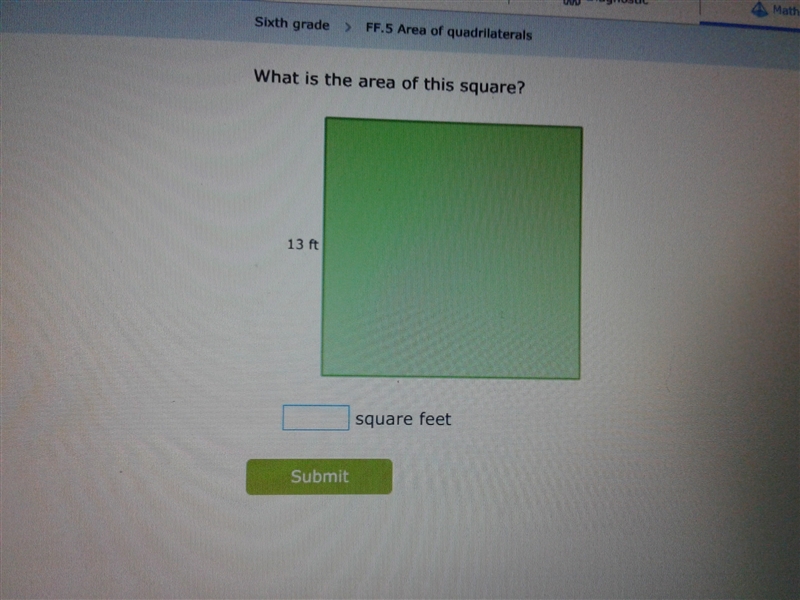 What is the area of the square-example-1