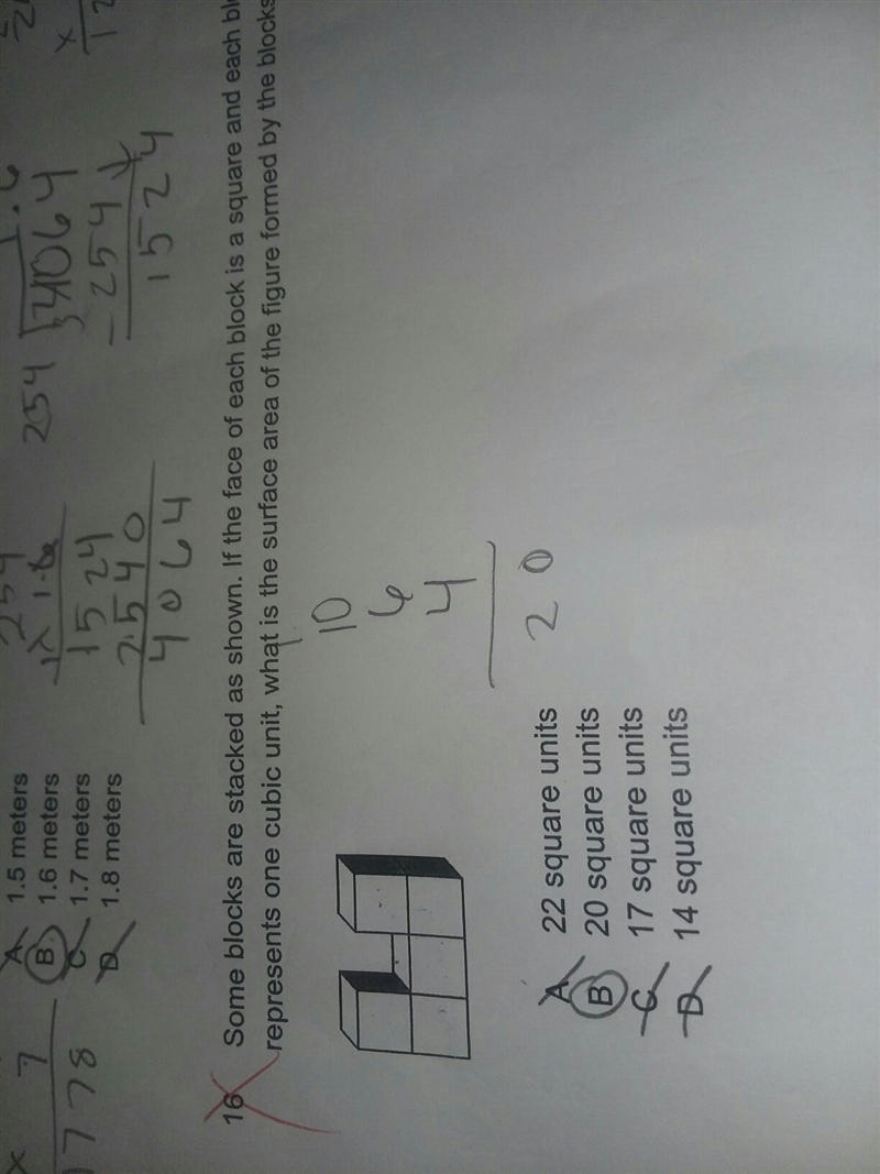 someone blocks are stacked as shown if the face of each block is a square and each-example-1