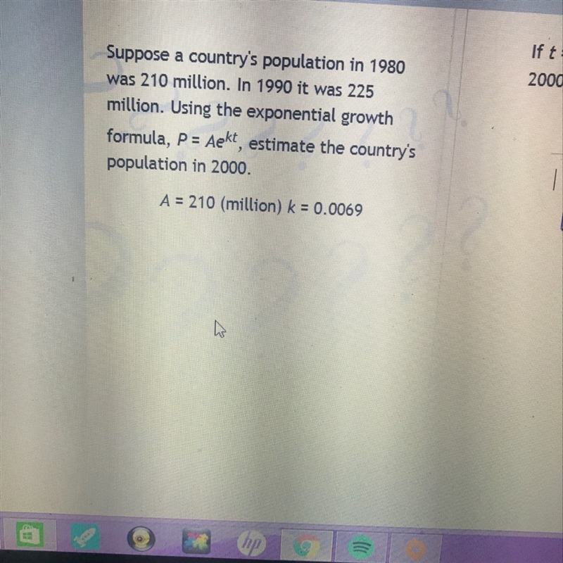 If t =0 in 1980, determine the value of t in 2000?-example-1