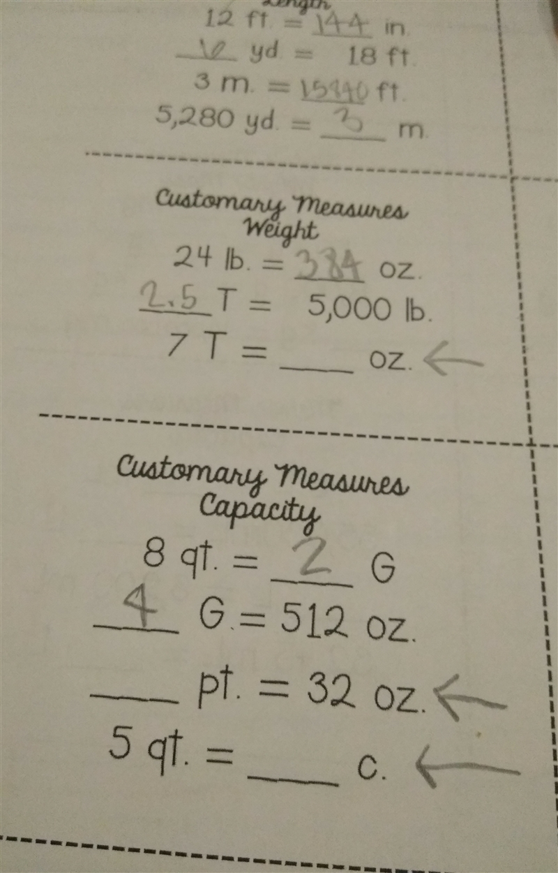 I need help with customary measures-example-1