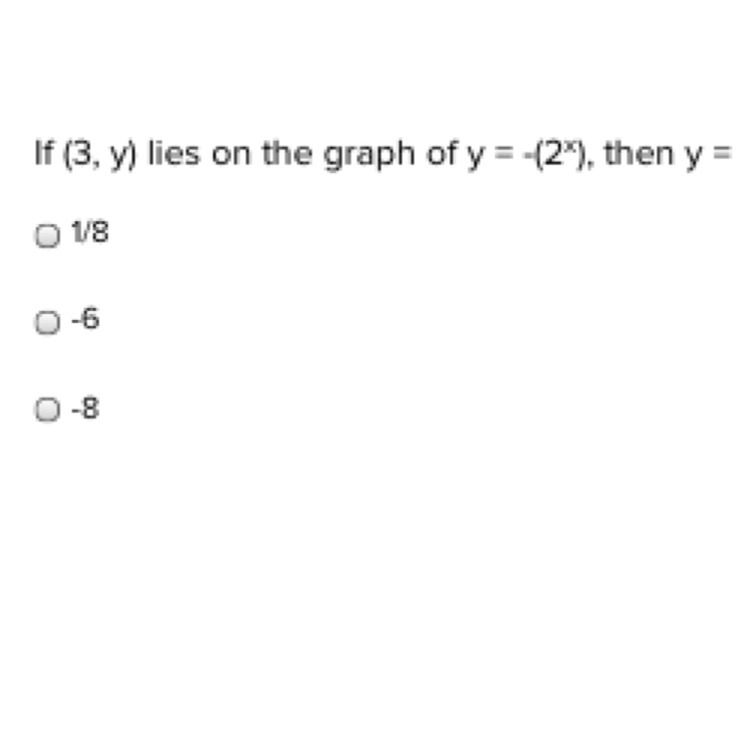 If (3, y) lies on the graph of y = -(2x), then y =-example-1