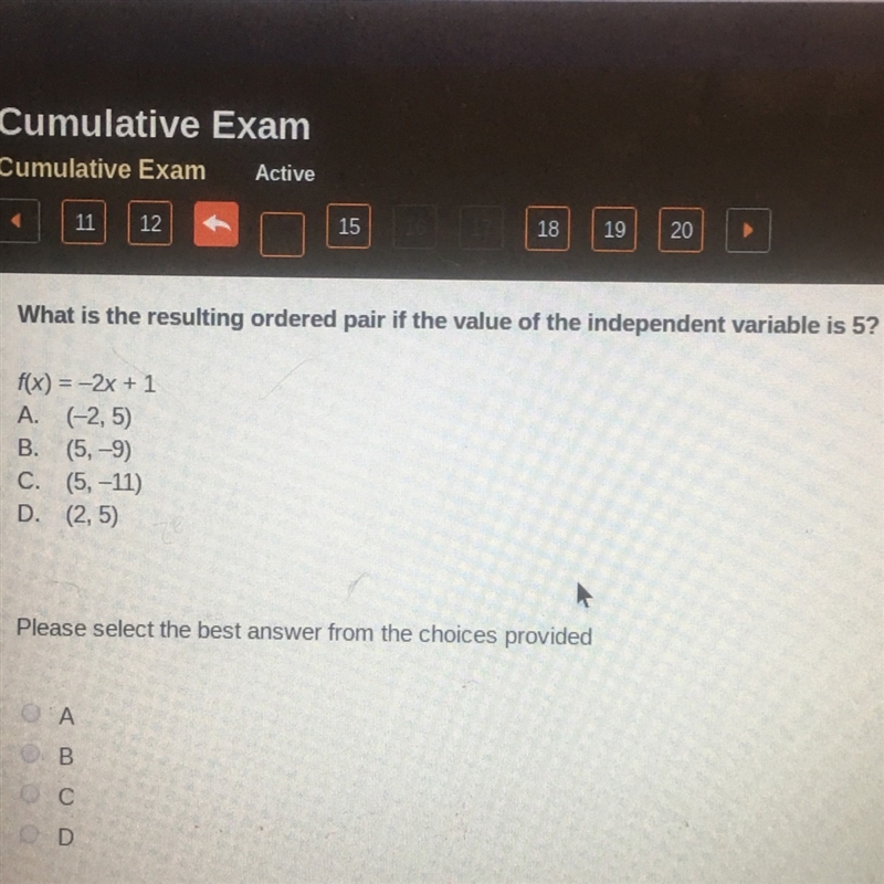 HELP PLS! asap!! what is the resulting ordered pair if the value of the independent-example-1