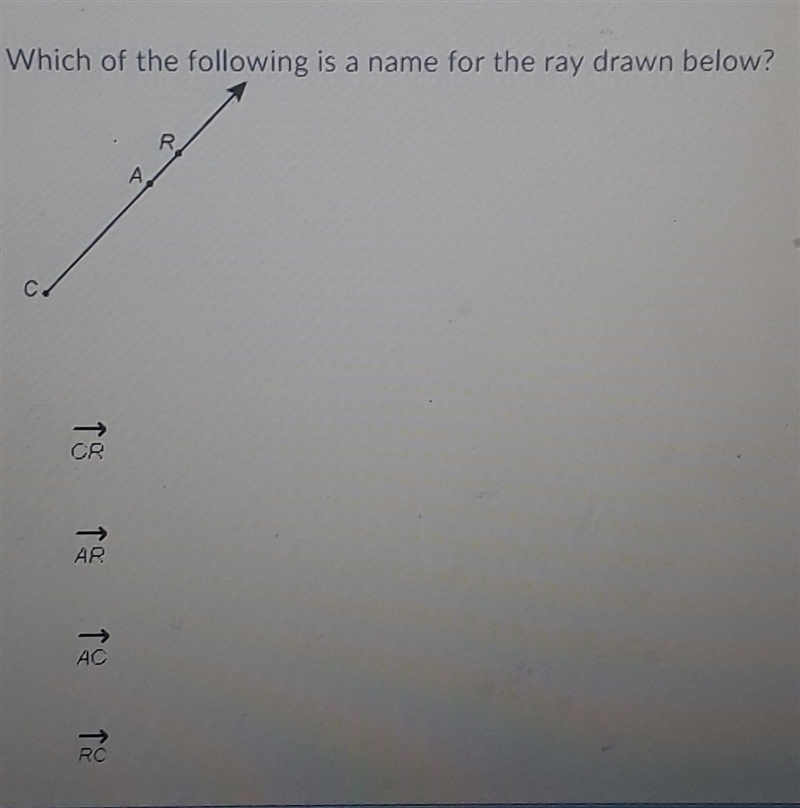 Which of the following is a name for the ray drawn below-example-1