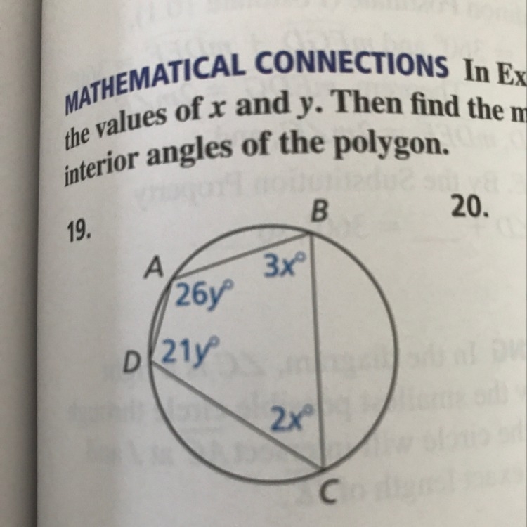 How to find the angle measures of a inscribed polygon?-example-1