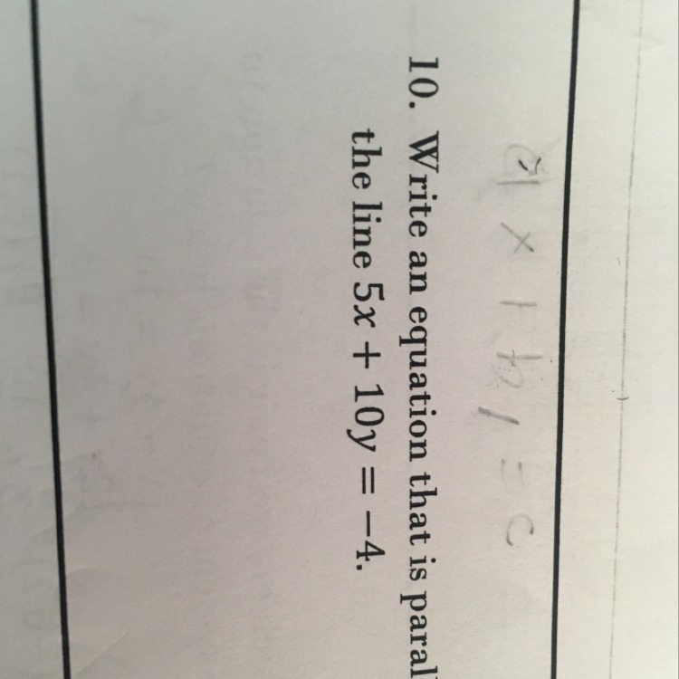 Write an equation parallel to the line-example-1