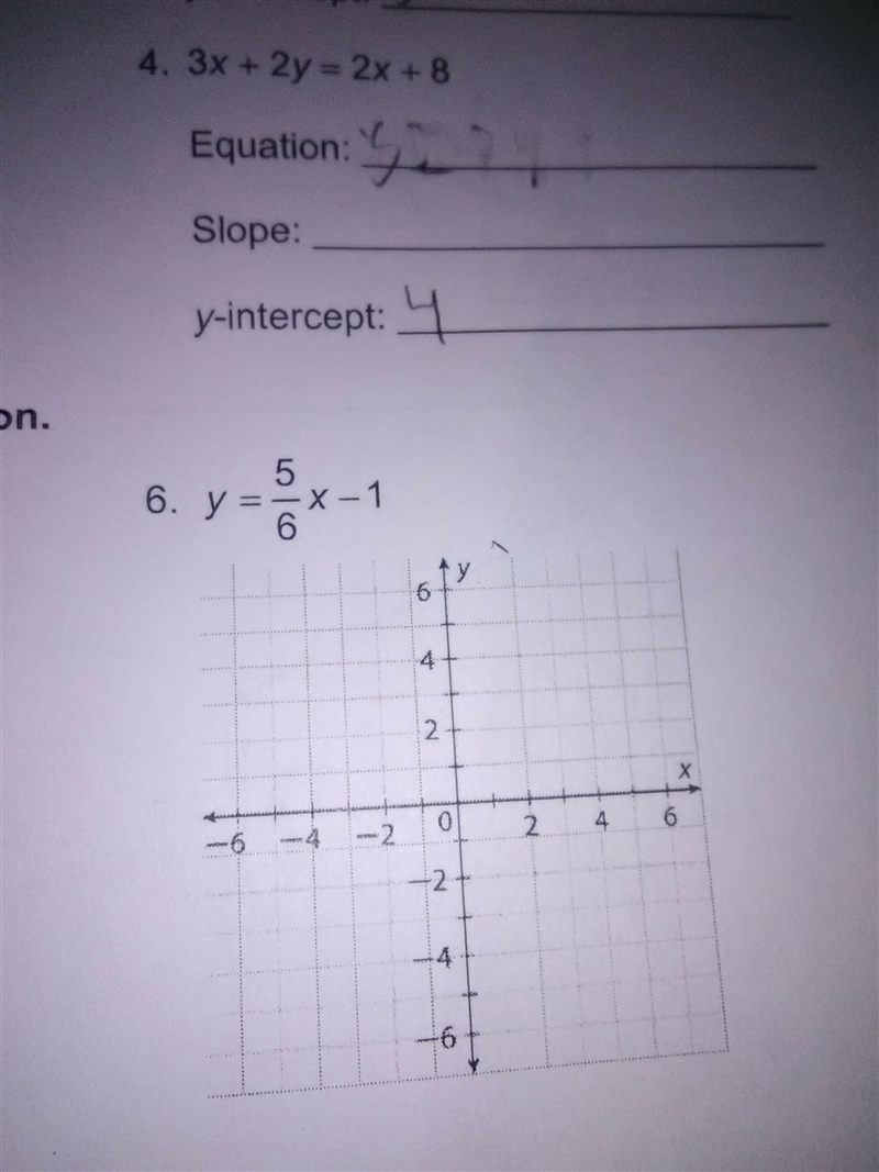 How do i graph y=5/6x -1-example-1