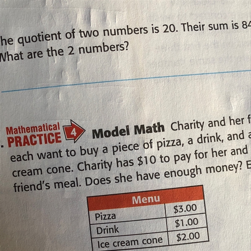 The Quijote the of two numbers is 20.Their sum is 84.What ware the 2 numbers?-example-1