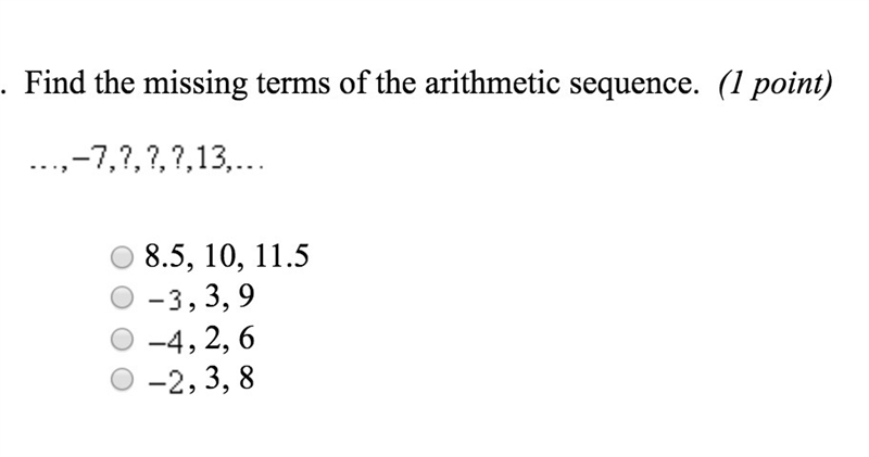 Find the missing terms of the arithmetic sequence-example-1