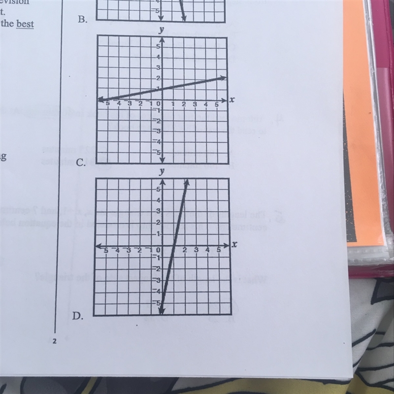 Which line has a y-intercept of (0,-5) and an x-intercept of (1,0) ?-example-1