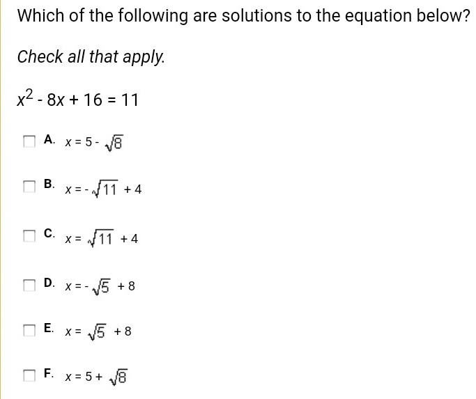 Which of the following are solutions?-example-1