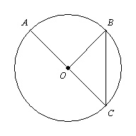 Identify all the central angles. Which is it? ∠AOB, ∠BOC, ∠OBC ∠AOB, ∠BOC, ∠OBC, ∠AOC-example-1