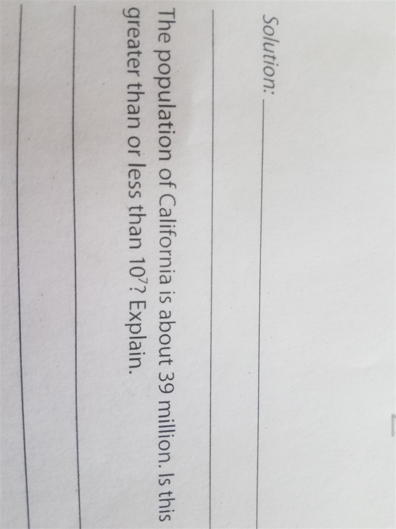 Is 39 million greater than or less than 10 to the 7th power?-example-1