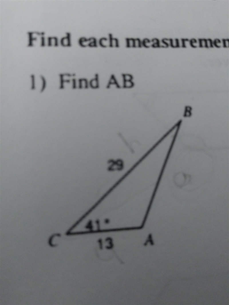 Find measure of side AB round to nearest tenth-example-1