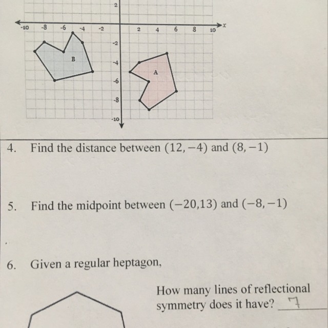 What is the distance between (12,-4) and (8,-1)-example-1