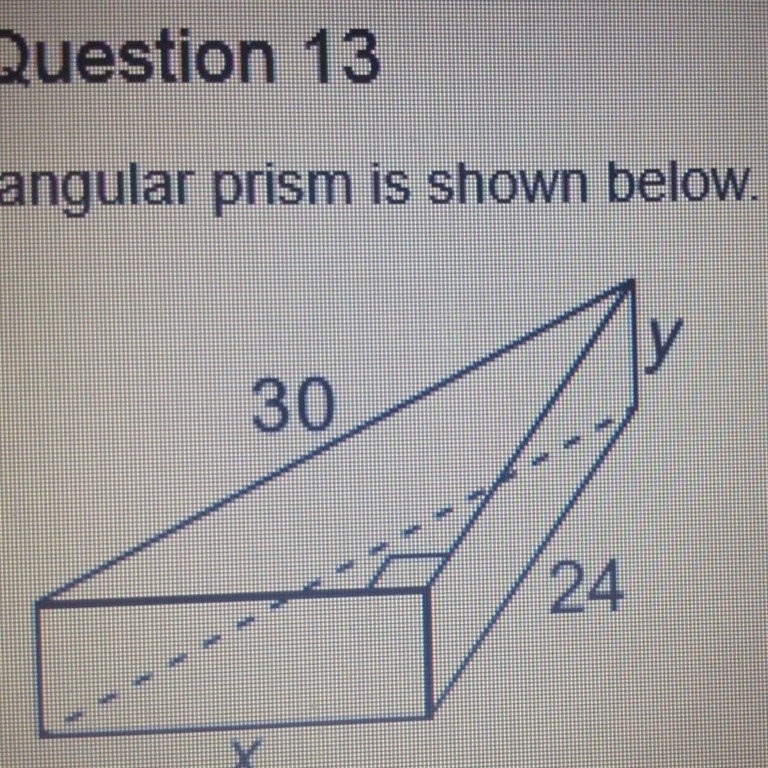 A triangular prism is shown below. the base of the prism is a right triangle. the-example-1