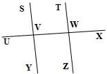 Given: SY and TZ, transversal UX ∠YVW and _______ are alternate interior-example-1
