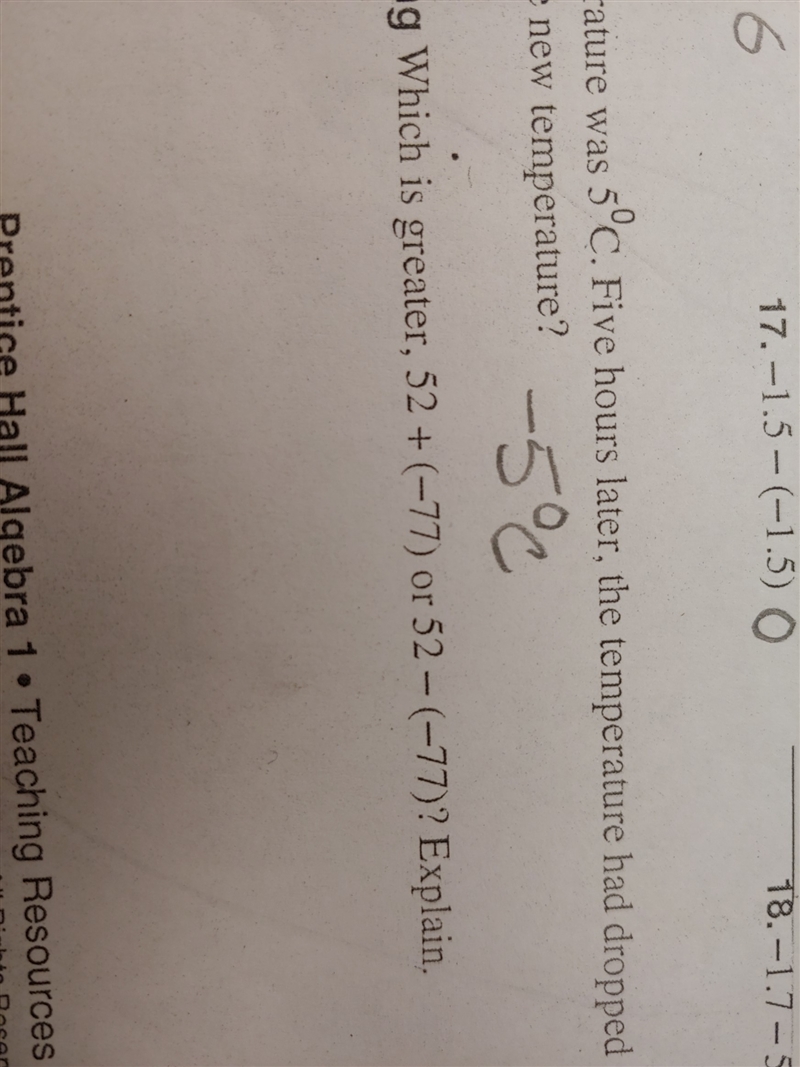 Which is greater 52 + (-77) or 52 - (-77)-example-1