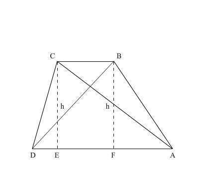 In trapezoid ABCD with legs AB and CD , ACAD=23 dm^2. Find AABD.-example-1