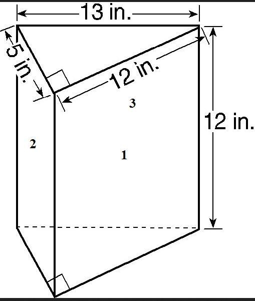 You need to paint the three rectangular sides of the right triangular prism below-example-1