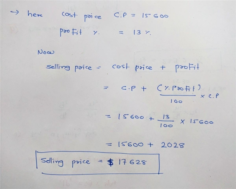 the dealership averages 13% profit on new car sales. if the dealership pays $15,600 for-example-1