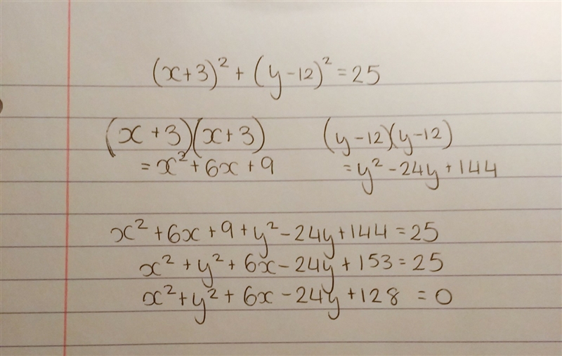 What is the general form of the equation of the given circle with center A-example-1