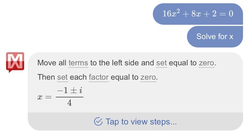 Solve for x: 16x^2+8x+2=0-example-1