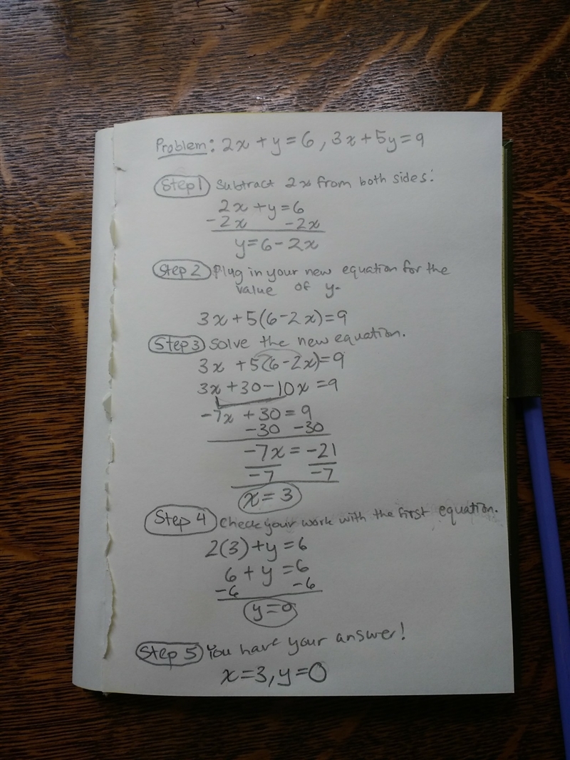 Solve these equations through the process of elimination and substitution-example-1