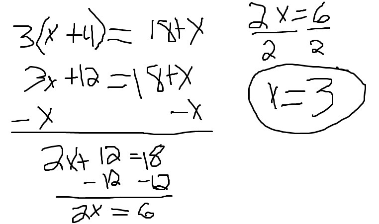 3(x+4)=18+x please show work-example-1