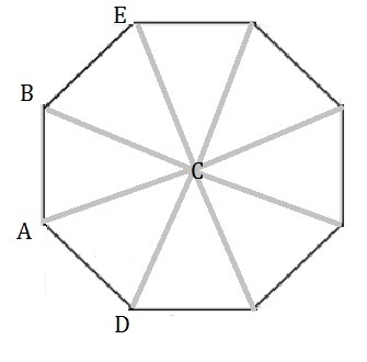 Bill draws a regular octagon. He divides the octagon into eight congruent isosceles-example-1