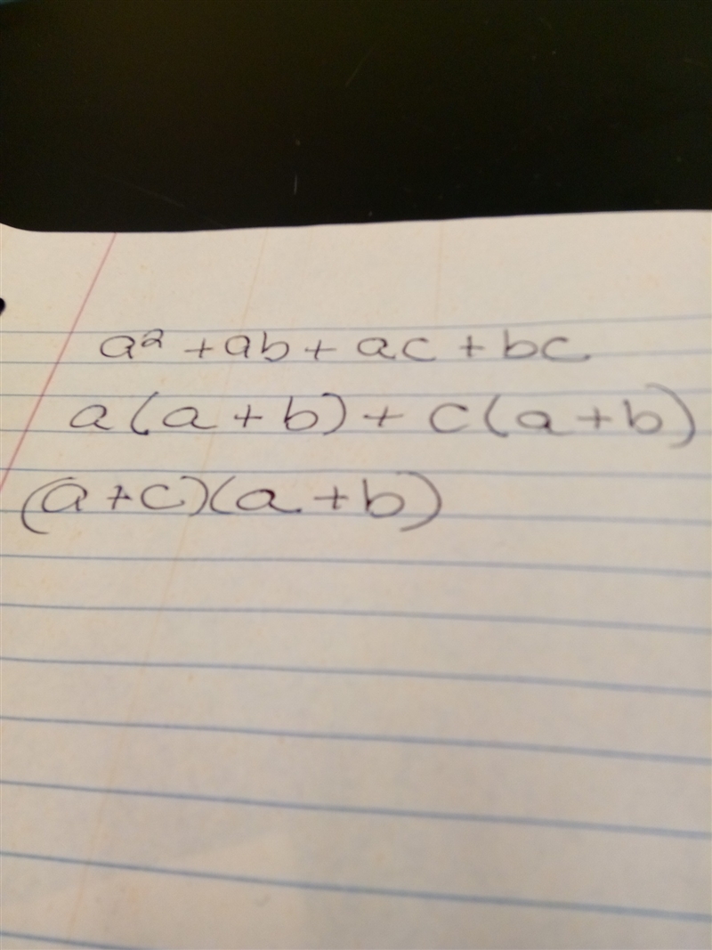 How do you do the equation a2 + ab + ac + bc ?-example-1