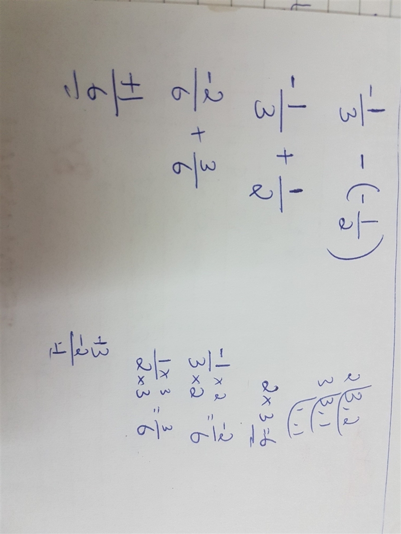 - 1/3 - (-1/2) what’s the answer? Someone please help!-example-1