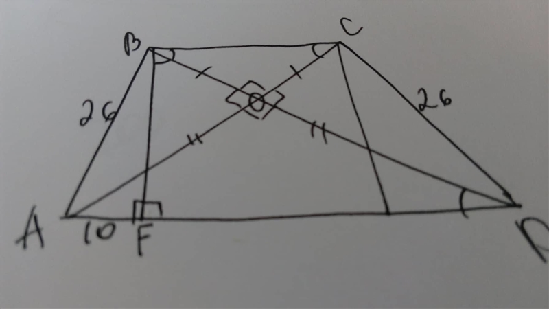 Diagonals of an isosceles trapezoid are perpendicular to each other. The length of-example-1