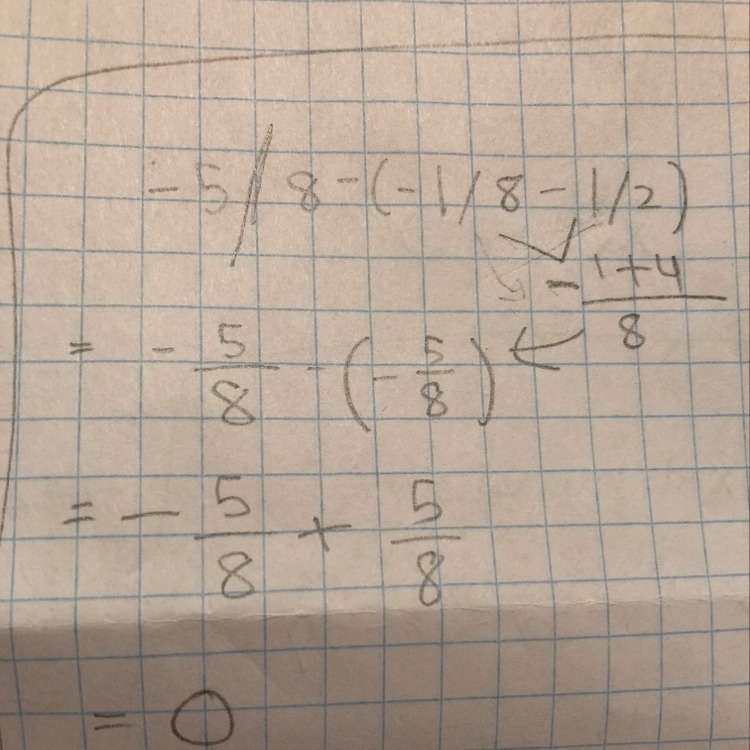 How do I solve -5/8 - (-1/8 - 1/2)-example-1