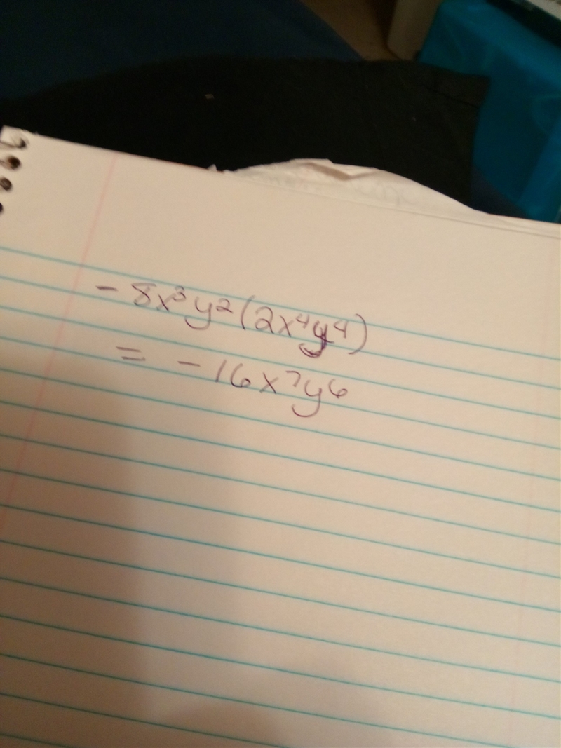 Can someone help simplify?: -8x^3y2(2x^4y^4)-example-1